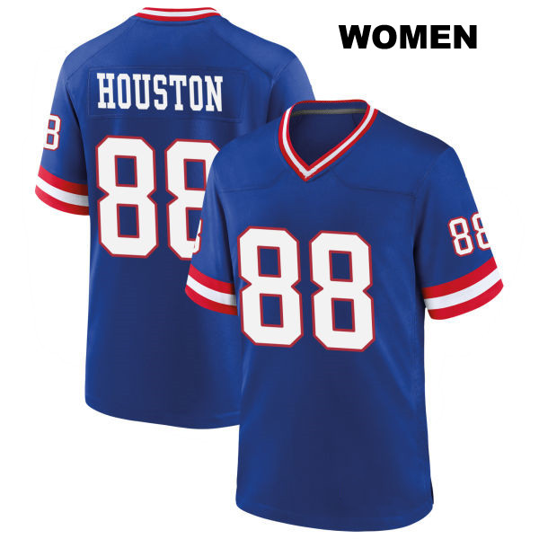 Stitched Dennis Houston New York Giants Womens Number 88 Classic Blue Game Football Jersey