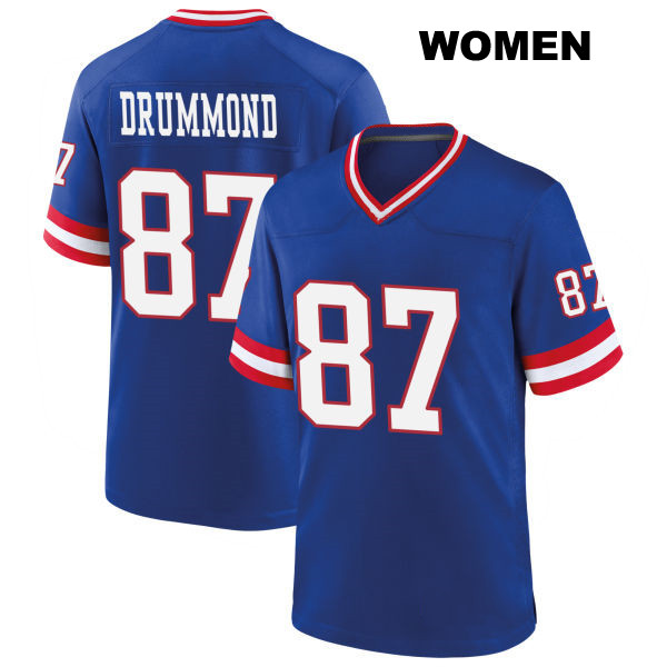 Dylan Drummond Classic New York Giants Womens Number 87 Stitched Blue Game Football Jersey