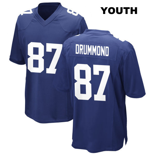 Stitched Dylan Drummond New York Giants Home Youth Number 87 Royal Game Football Jersey